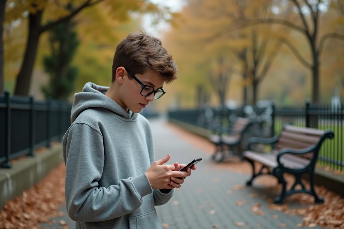 Adolescent tapant des noms d