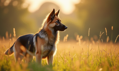 Chien Laekenois belge dans un pré ensoleille